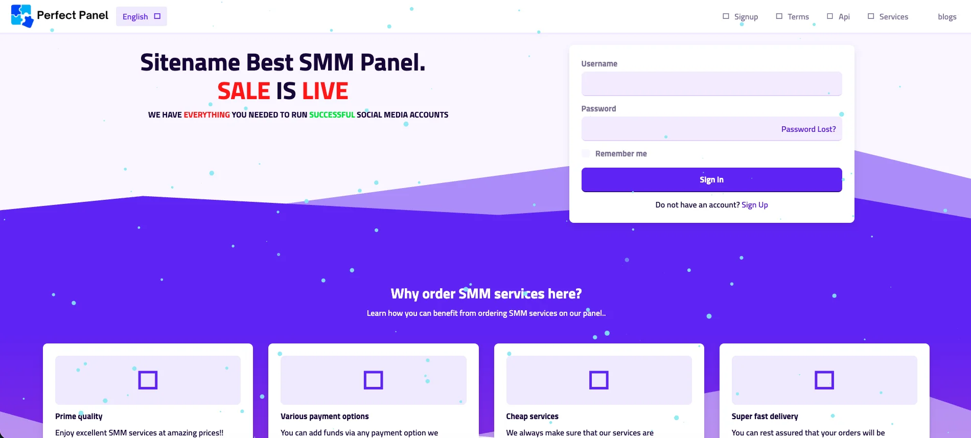 Simplify SMM perfect panel