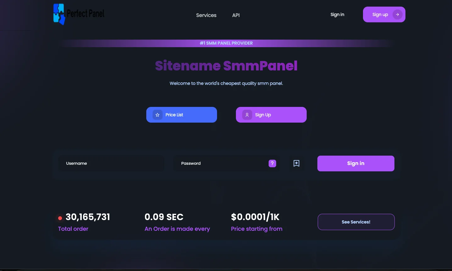 1xpanel SMM perfect panel